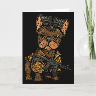 Tarjeta Frenchie Táctico Perro Divertido Bulldog Con Nvg M