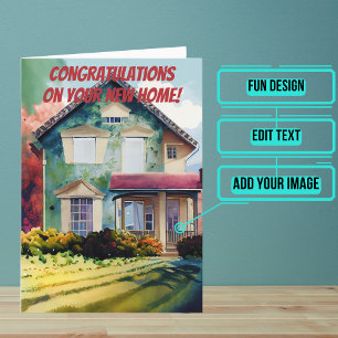 Tarjeta Frente de color de agua de las nuevas felicitacion