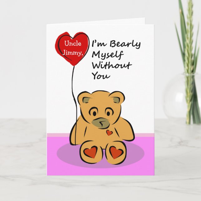 Tarjeta Frente de encargo, faltando a mi tío, Bearly mismo (Anverso)