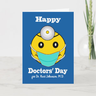 Tarjeta Frente personalizado Feliz Día de los Médicos, fel