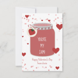 Tarjeta Fresa eres mi Jam Classroom Valentine