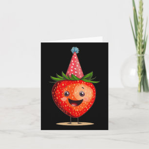 Tarjeta Fresa Increíble Con Sombrero De Celebración Para F