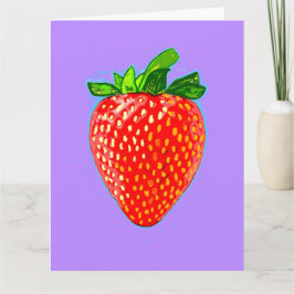 Tarjeta Fresa jugosa en el estilo de arte pop