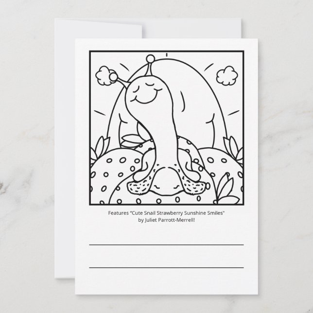 Tarjeta Fresas De Caracol Y Sonrisas De Sol De Verano (Reverso)