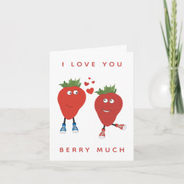 Tarjeta Fresas Divertidas y Lindas Enamoradas