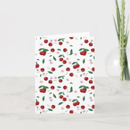 Tarjeta Fresas rojas botánicas, vegetación y flores de cer