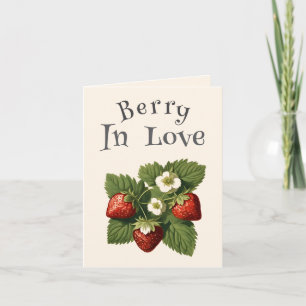 Tarjeta Fresas Vintage - Baya Enamorado