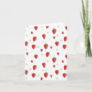 Tarjeta Fresas y flores de verano