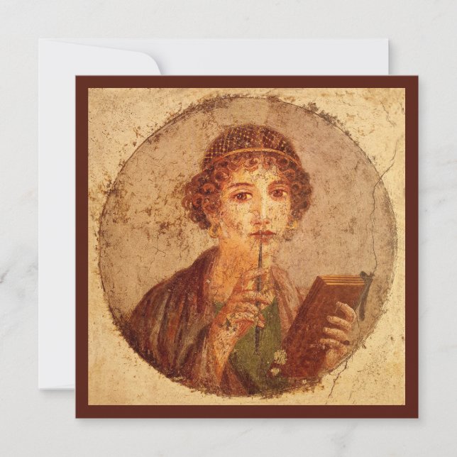 Tarjeta Fresco de Safo en Pompeya (Anverso)