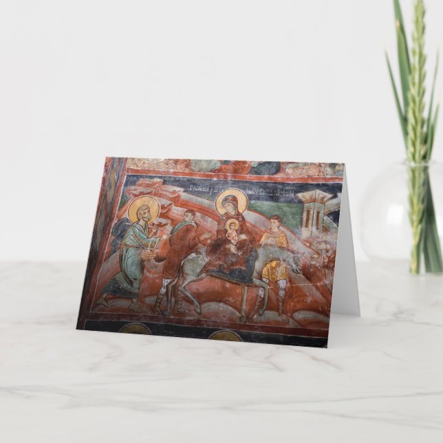 Tarjeta Frescos de la Iglesia Serbia del siglo XIV, (Anverso)