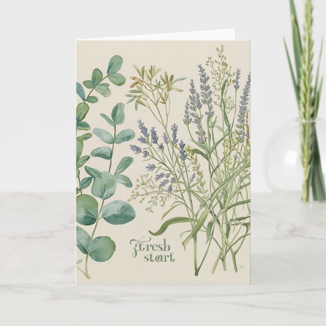 Tarjeta Fresh Start – Botanical Spring Greeting Card (Anverso)