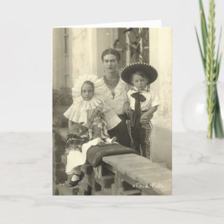 Tarjeta Frida Kahlo con los niños