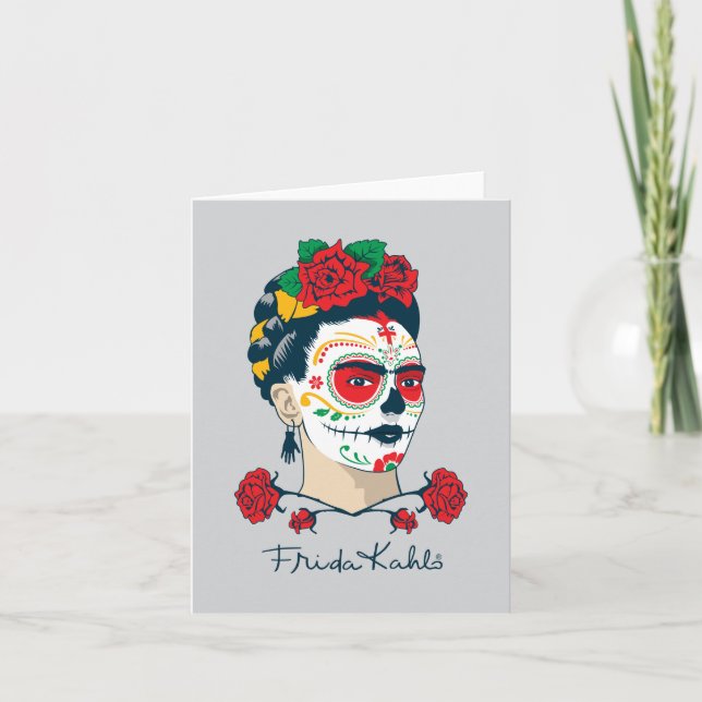 Tarjeta Frida Kahlo el | El Día de los Muertos (Anverso)