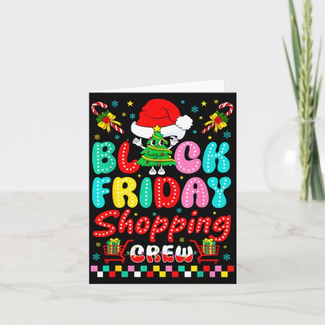 Tarjeta Friday Shopng Crew Christmas Lights Black Shopng F (Anverso)