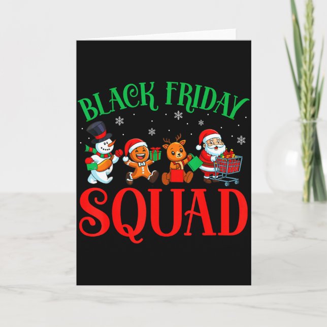 Tarjeta Friday Shopng Squad Christmas Black Shopng Family  (Anverso)
