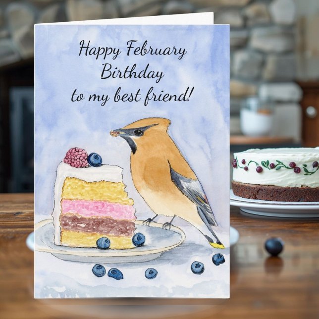 Tarjeta Friend Happy February Birthday Bird (Subido por el creador)