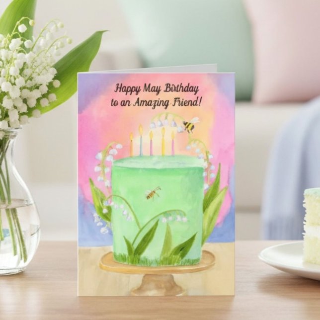 Tarjeta Friend Happy May Birthday Lily of Valley (Subido por el creador)