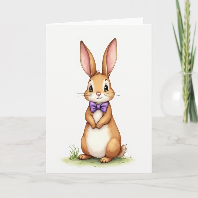Tarjeta Friendly Rabbit Greeting Card (Anverso)