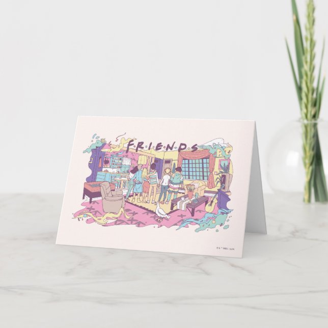 Tarjeta FRIENDS™ | Apartamento Dibujo Animado (Anverso)