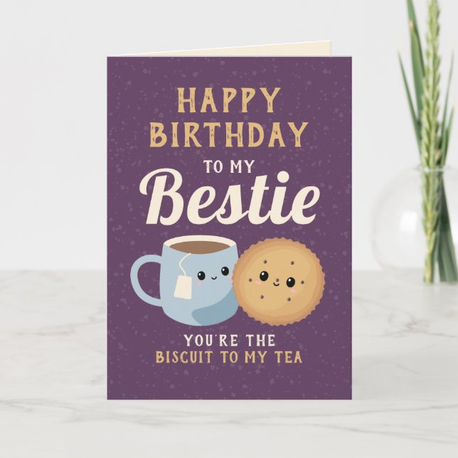 Tarjeta Friendship Bestie Funny Cute Happy Birthday (Anverso)