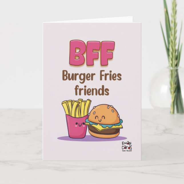 Tarjeta Friendship - Burger Fries Friends (Anverso)
