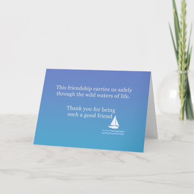 Tarjeta Friendship Greeting Card To Say "Thank you" (Anverso)