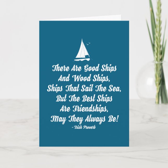 Tarjeta Friendship quote good ships seagulls Irish Saying (Anverso)
