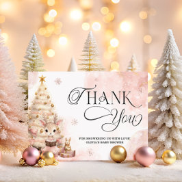 Tarjeta Frío fuera de invierno rosa Baby Shower Gracias