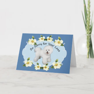 Tarjeta Frisia de Bichon con simpatía de Dogwood azul