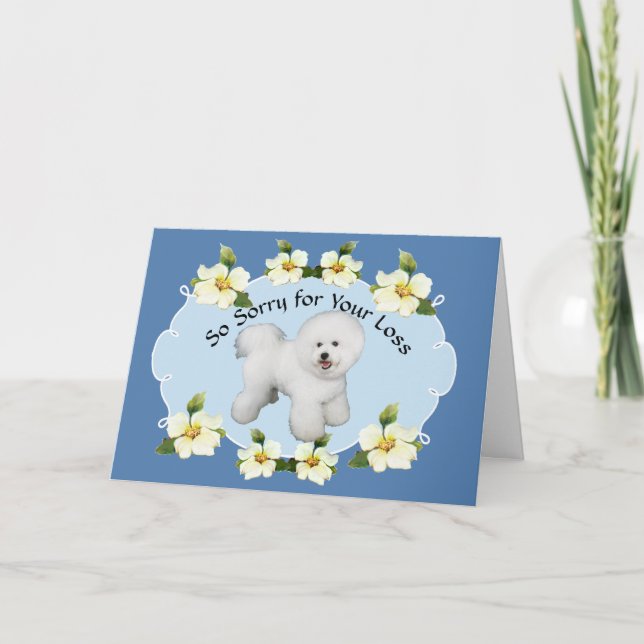Tarjeta Frisia de Bichon con simpatía de Dogwood azul (Anverso)