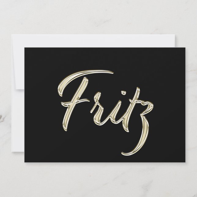 Tarjeta Fritz Name white gold Handwriting Karte (Anverso)