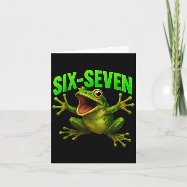 Tarjeta Frog 67 Meme Six Seven Funny Gen Alpha  (Anverso)