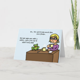 Tarjeta Frog aparece en la primera cita de citas en línea