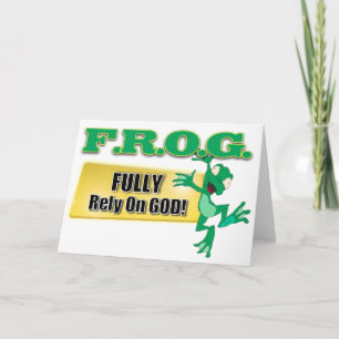 TARJETA FROG CHRISTIAN ACRONYM CONFIANDO PLENAMENTE EN DIO