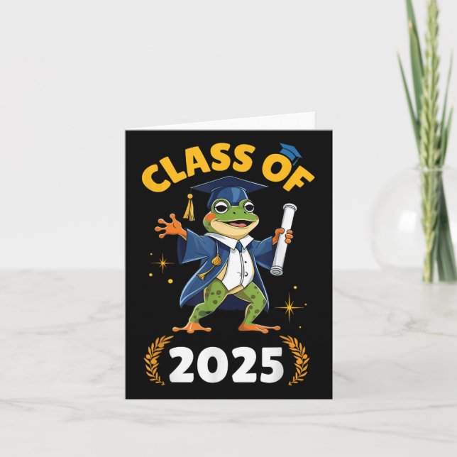 Tarjeta Frog Senior Cl De 2025 Graduate School College Uni (Anverso)
