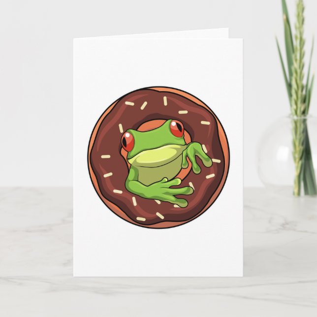 Tarjeta Frog with Donut (Anverso)