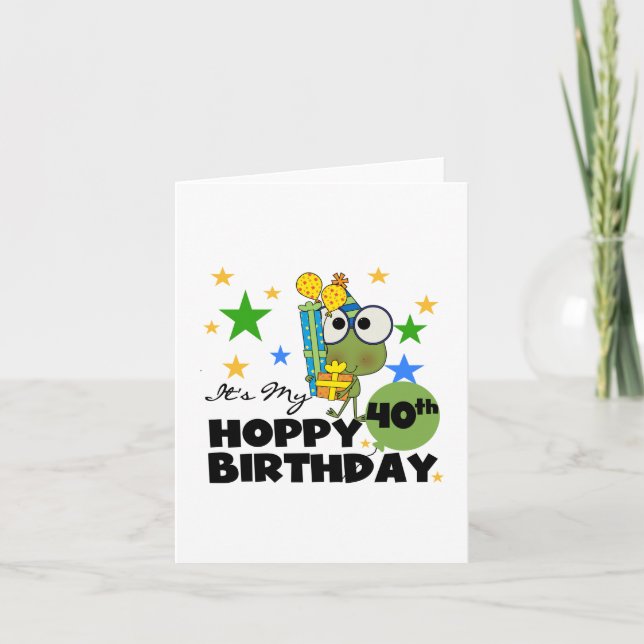 Tarjeta Froggie Hoppy 40° cumpleaños (Anverso)