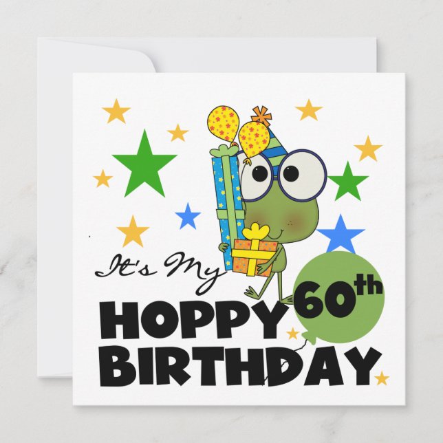 Tarjeta Froggie Hoppy 60º cumpleaños (Anverso)