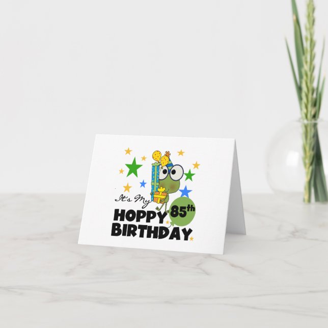 Tarjeta Froggie Hoppy 85º cumpleaños (Anverso)