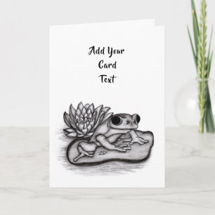 Tarjeta Froggy with Lotus Flower, agrega tu texto