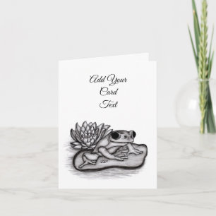 Tarjeta Froggy with Lotus Flower, agrega tu texto