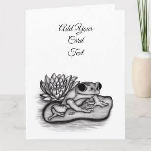 Tarjeta Froggy with Lotus Flower, agrega tu texto