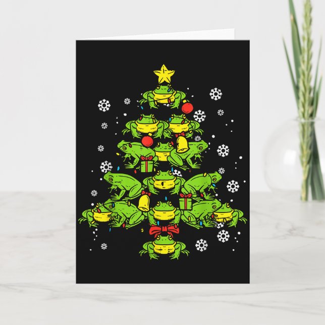 Tarjeta Frogs Christmas Tree Animal Xmas Women Men Kids  (Anverso)