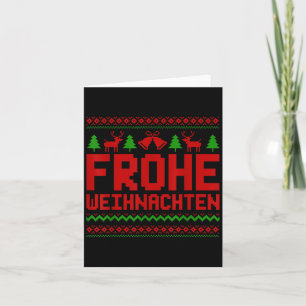 Tarjeta Frohe Weihnachten Feliz Navidad En Alemán Gracioso