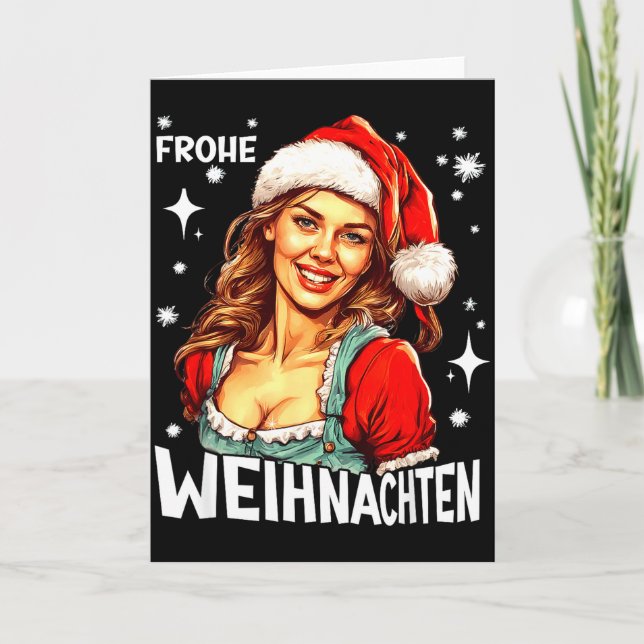 Tarjeta Frohe Weihnachten German Christmas  (Anverso)