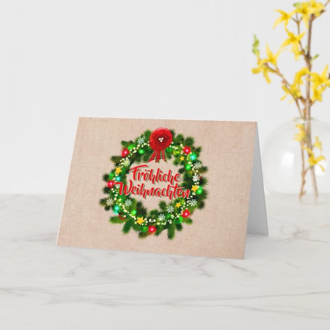 Tarjeta Frohe Weihnachten Grußkarte Greeting (flor amarilla)