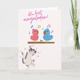 Tarjeta Fröhliche Einladungskarte Du bist eingeladen! mit 