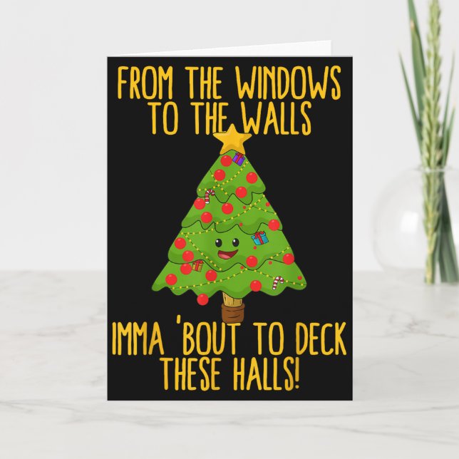 Tarjeta From The Window To The Wall Christmas Tree Em Xmas (Anverso)