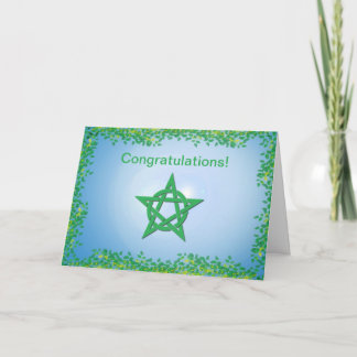 Tarjeta frondosa de la enhorabuena de la boda de