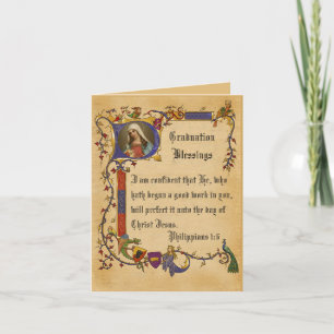 Tarjeta Frontera Decorativa de la Virgen María para Gradua